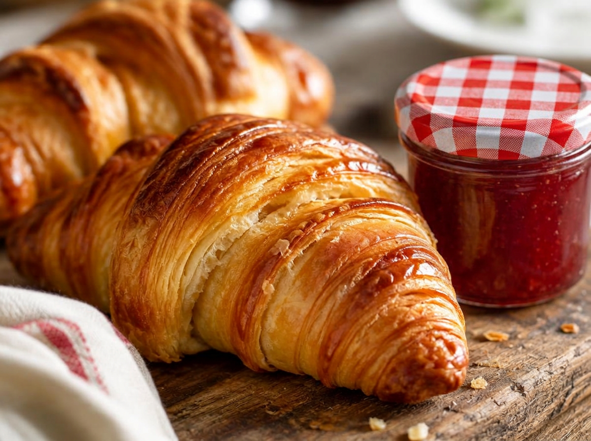 Croissant with jam